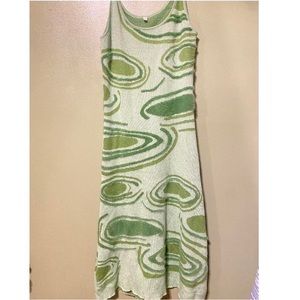 Abstract green fuzzy dress